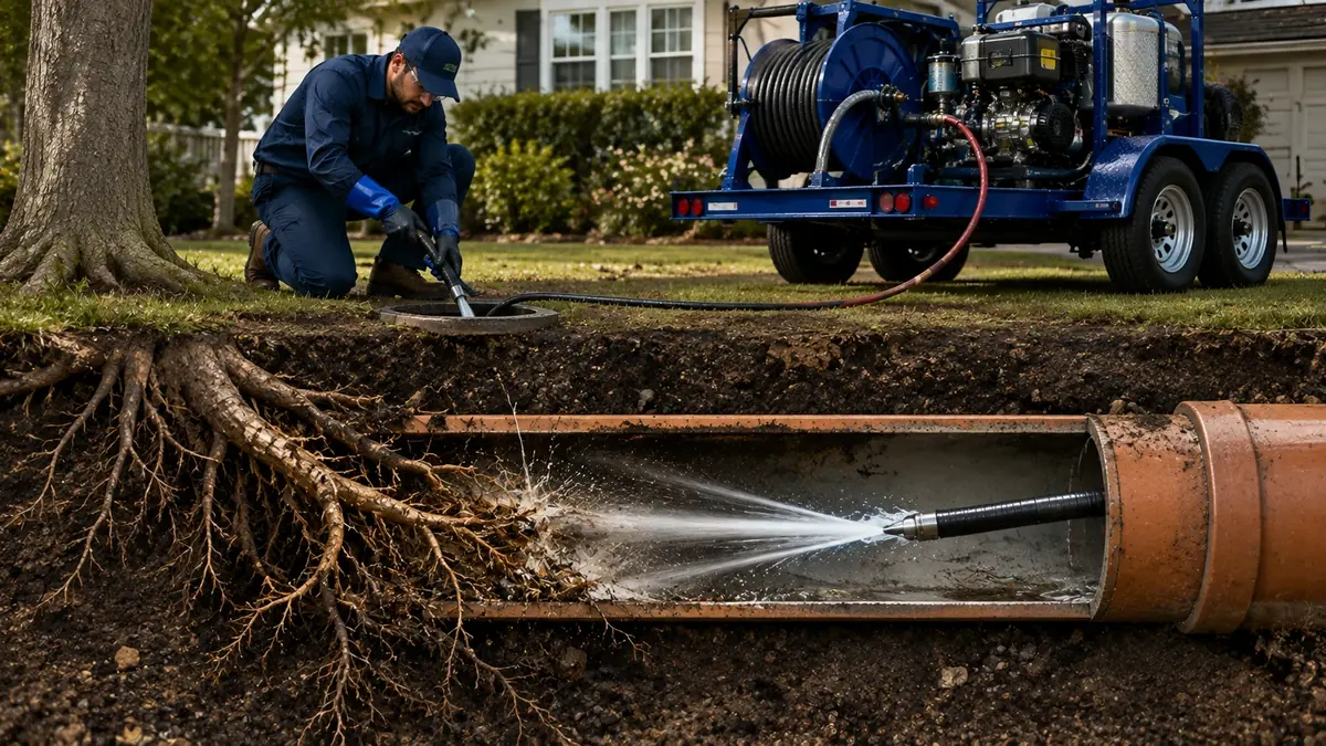 Tree Root Removal with Hydro Jetting in Palomar Mountain